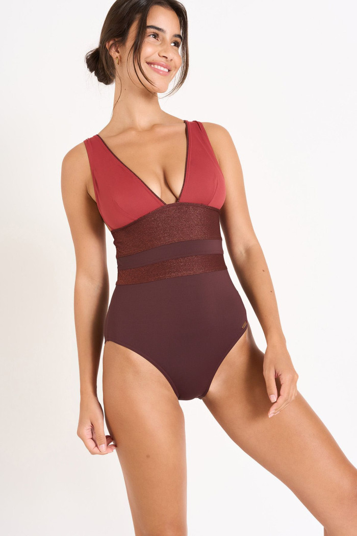 Maillot de bain lie de vin BERINE MASBATE