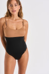 Maillot de bain une pièce noir et camel Escona Duya - 6