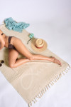 Serviette de plage écrue ILANG BAHEA