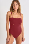Maillot de bain 1 pièce bustier bordeaux ELINE ODALISQUE