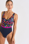 Maillot de bain 1 pièce marine à imprimé GEORGIA CARTAGENA - 3