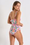 Maillot de bain 1 pièce écru à motifs MICHELA MAKASSAR