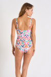 Maillot de bain 1 pièce écru à motifs MICHELA MAKASSAR