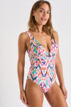 Maillot de bain 1 pièce écru à motifs ULTIMA MAKASSAR - 3