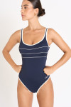 Maillot de bain une pièce bleu marine ANCOLIE PAVILLON