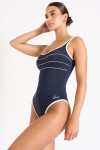 Maillot de bain une pièce bleu marine ANCOLIE PAVILLON