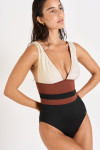 Maillot de bain noir et écru BERINE MASBATE - 3
