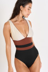 Maillot de bain noir et écru BERINE MASBATE - 5