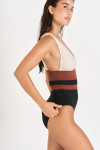 Maillot de bain noir et écru BERINE MASBATE - 6
