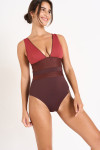 Maillot de bain lie de vin BERINE MASBATE