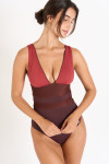 Maillot de bain lie de vin BERINE MASBATE