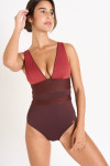 Maillot de bain lie de vin BERINE MASBATE