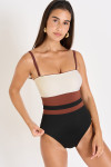 Maillot de bain 1 pièce noir et écru MILENA MASBATE - 3
