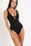 Maillot de bain 1 pièce noir SUZELLE ESTANY. - 1