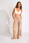 Pantalon camel à motifs ALYA GAROUPE coupe fluide - 4