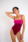 Maillot de bain 1 pièce bordeaux et rose ALENKA FORMOSA - 2