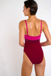 Maillot de bain 1 pièce bordeaux et rose ALENKA FORMOSA - 3