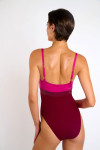 Maillot de bain 1 pièce bordeaux et rose ALENKA FORMOSA - 7