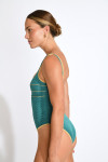Maillot de bain 1 pièce bleu vert ANCOLIE BELLEMARE - 2