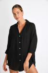 Chemise longue noir fluide AMANDINE ALAGO
