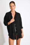 Chemise longue noir fluide AMANDINE ALAGO