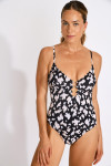 Maillot de bain 1 pièce noir à motifs BLANKA BAVARO - 3