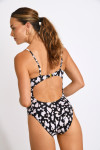 Maillot de bain 1 pièce noir à motifs BLANKA BAVARO - 4