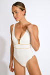 Maillot de bain 1 pièce écru SUZELLE BELLEMARE - 3