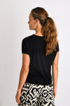 Tshirt noir côtelée YALDA VARGAS à manches courtes - 3