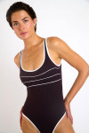 Maillot de bain 1 pièce marron ANCOLIE MYRTOS