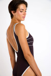Maillot de bain 1 pièce marron ANCOLIE MYRTOS