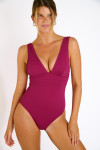 Maillot de bain une pièce décolleté plongeant rose NASTREA EDEN - 14