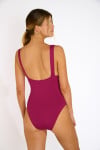 Maillot de bain une pièce décolleté plongeant rose NASTREA EDEN - 9
