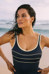 Maillot de bain une pièce bleu marine ANCOLIE PAVILLON