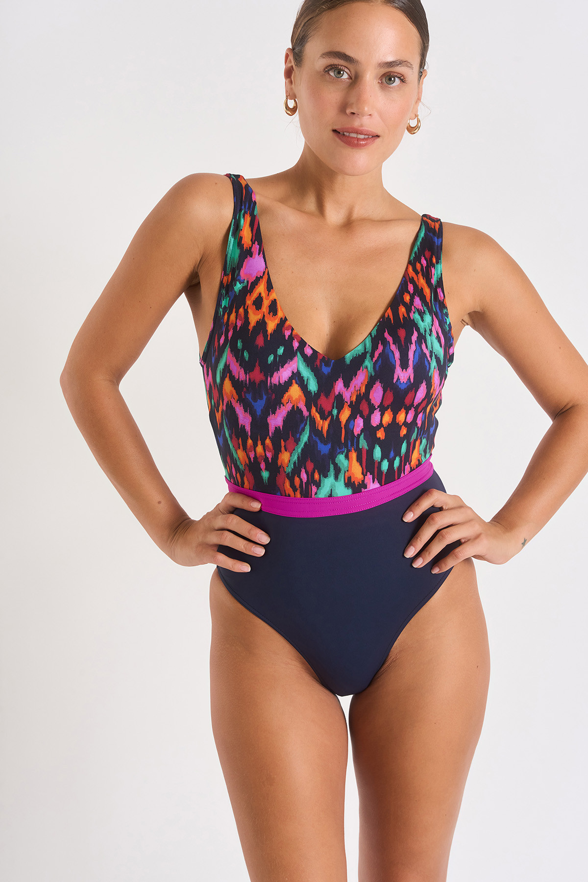 Maillot de bain 1 pièce marine à imprimé GEORGIA CARTAGENA - 2
