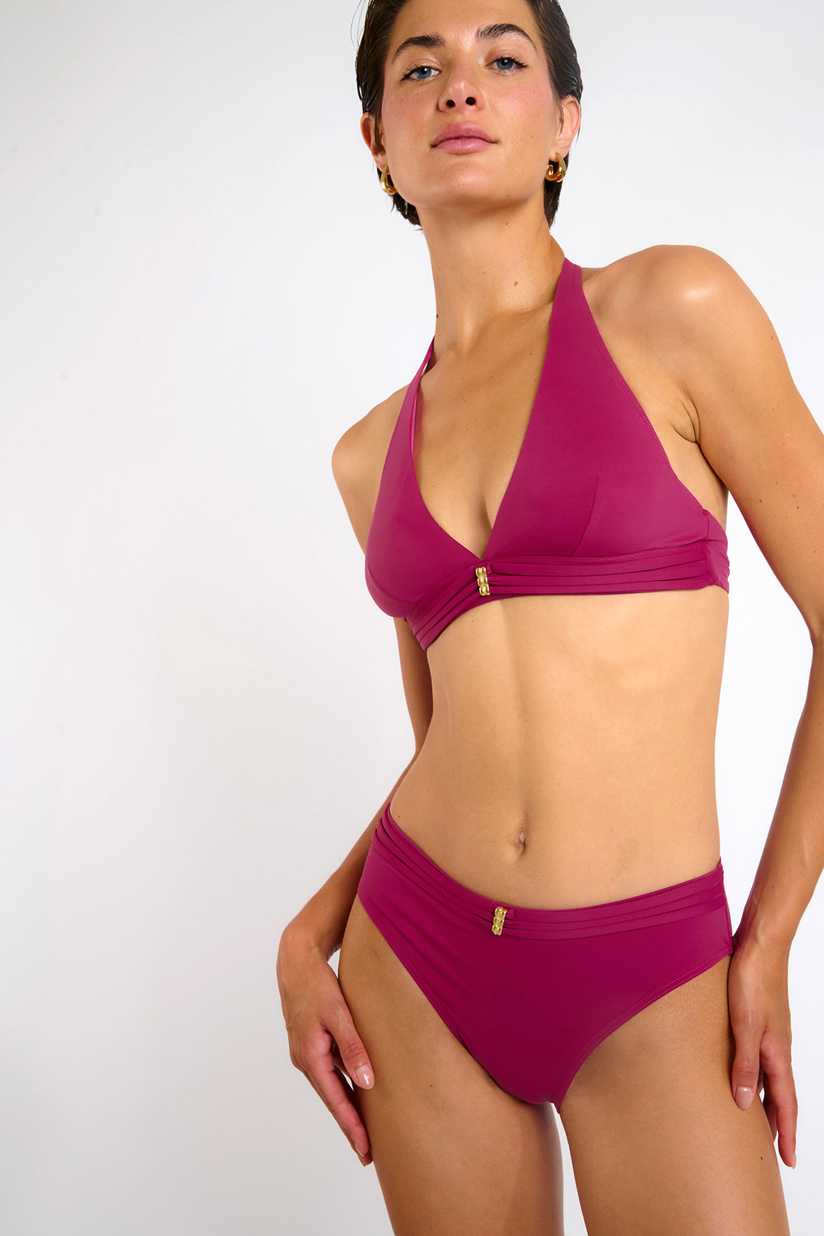 Maillot de bain 2 pièces triangle rose BAYRO & IRMA EDEN - 4