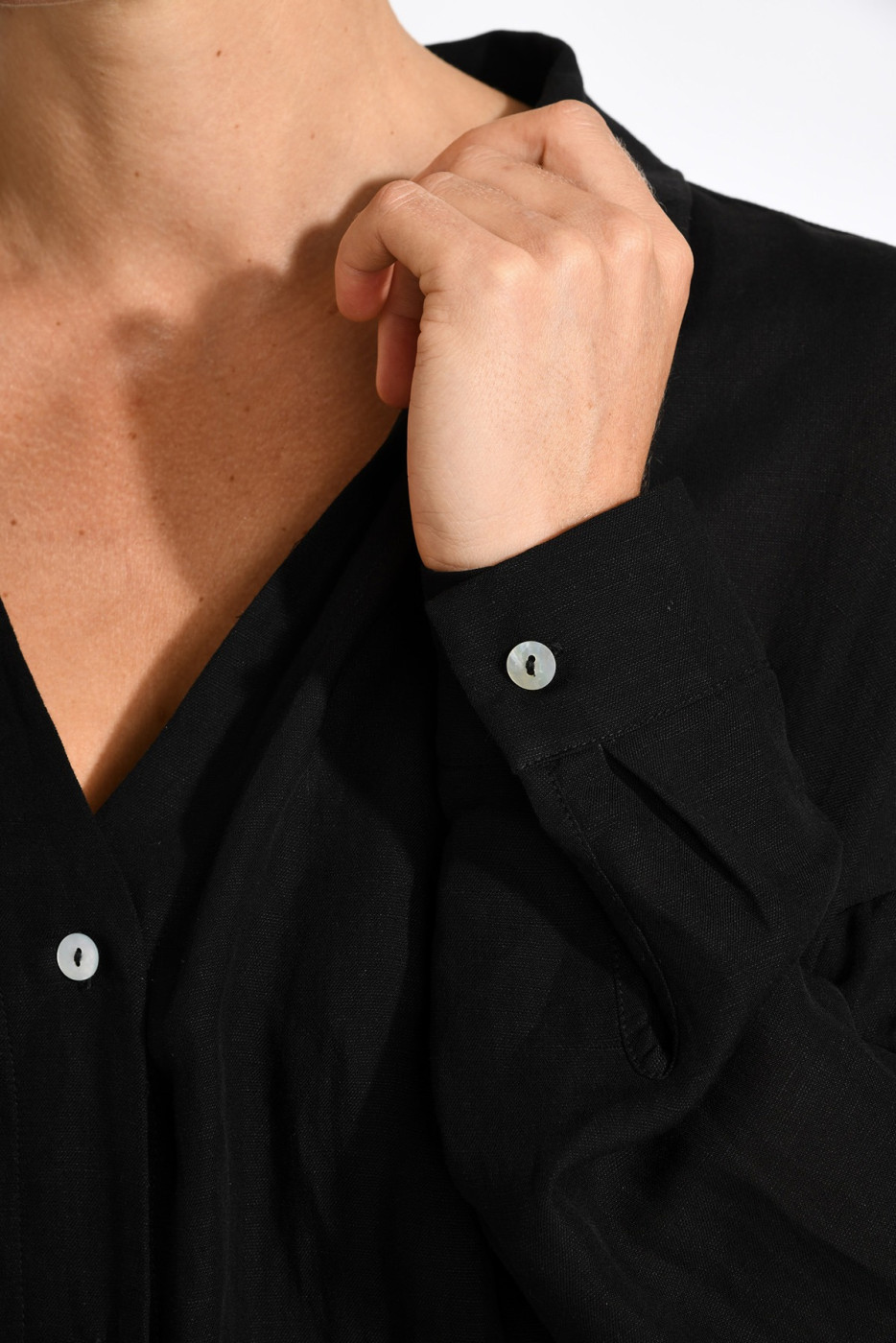 Chemise longue noir fluide AMANDINE ALAGO