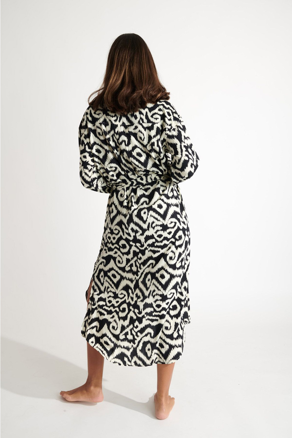 Robe longue fluide à motifs SALINE GAROUPE avec ceinture - 5