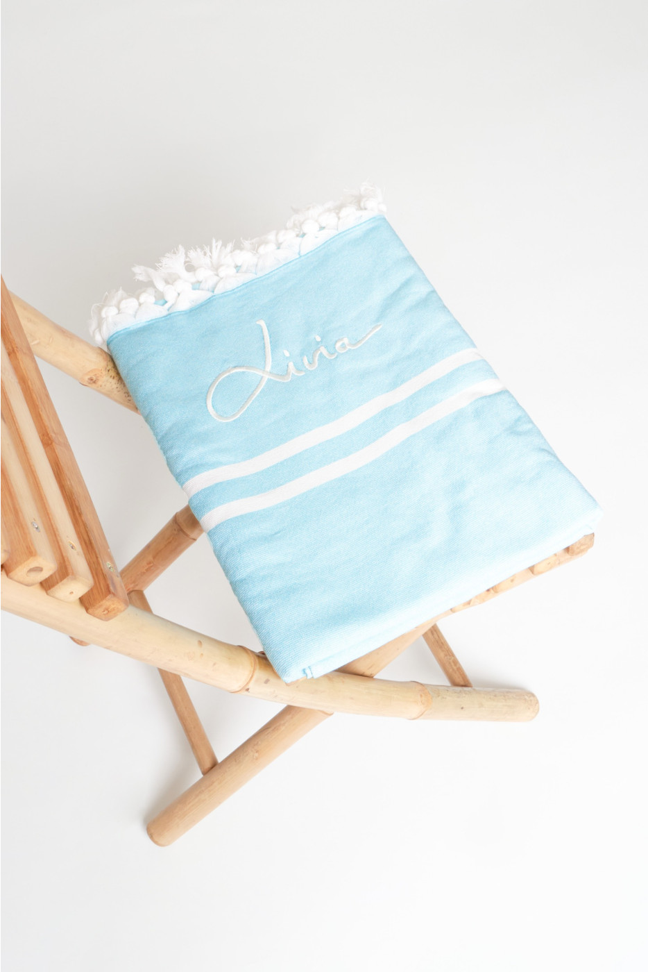 Fouta bleu ciel ATHOS HORTENSE - 6
