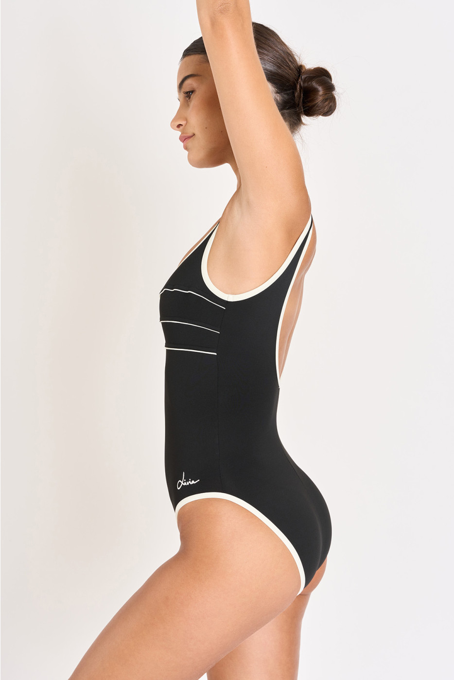 Maillot de bain 1 pièce femme uni noir Livia ANCOLIE LAVANDOU - 5