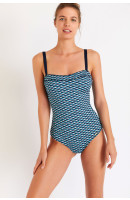 Maillot de bain 1 pièce bleu imprimé géométrique MELINE RAPALLO